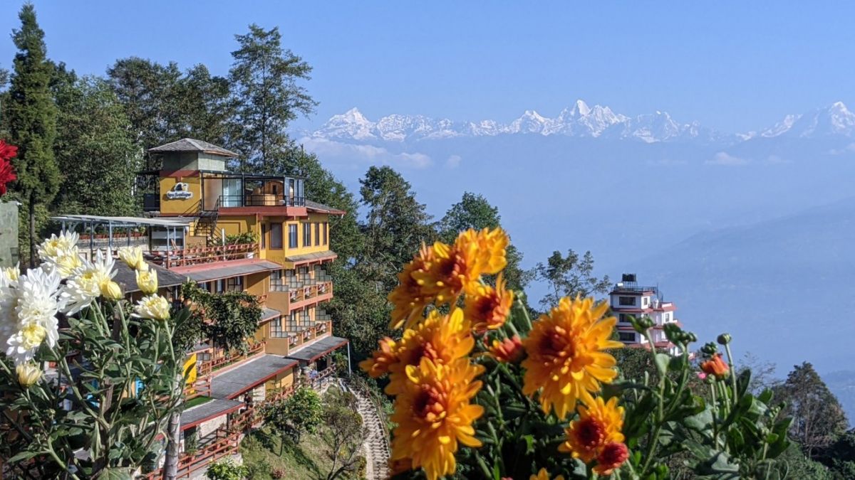 Himalaje z okien naszego hotelu
